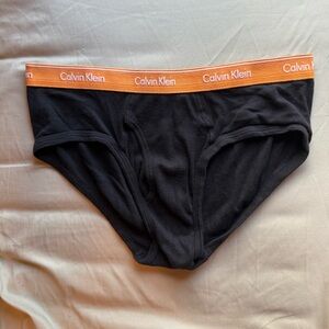 Calvin Klein Black Briefs with Orange Trim